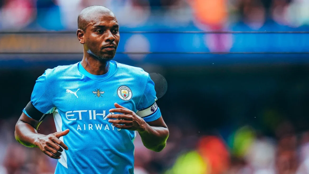 Fernandinho retirement from Manchester City - Brazilian midfielder in sky blue jersey during final season